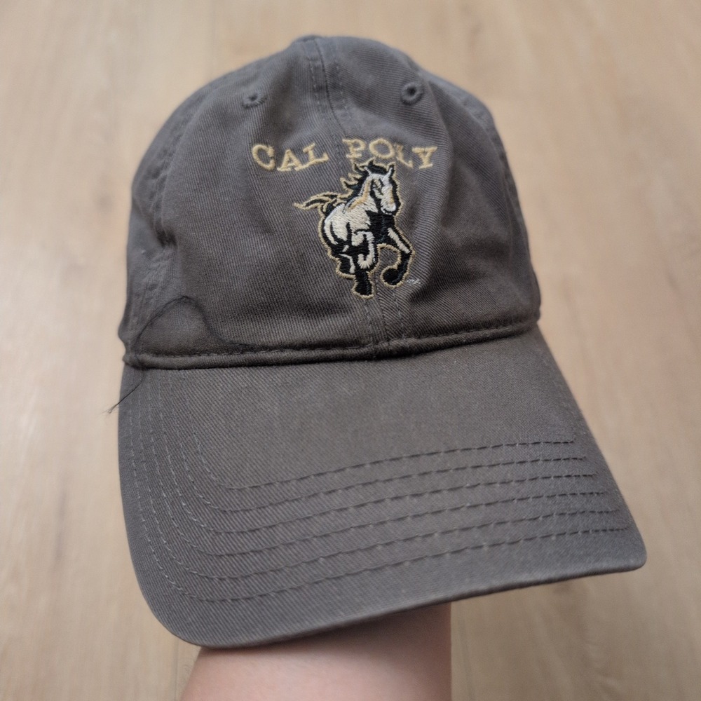 Legacy Cal Poly Mustangs Hat Gray Embroidered Dad Cap Adjustable Baseball Hat